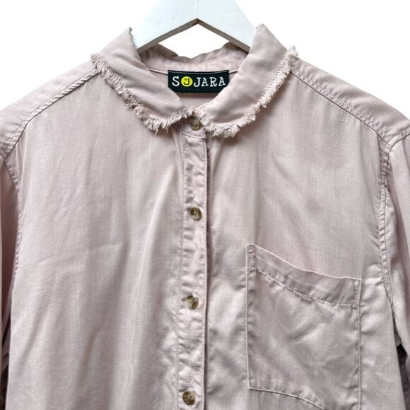 Sojara Shirt Rolling Stones Pink Sequin Tongue M/L Long Sleeve Rocker Top - Picture 4 of 12